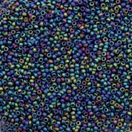 Miyuki seed beads 15/0 - Opaque matte AB black 15-401fr